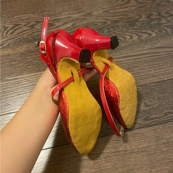 Red ballroom heels - Picture 3 of 3
